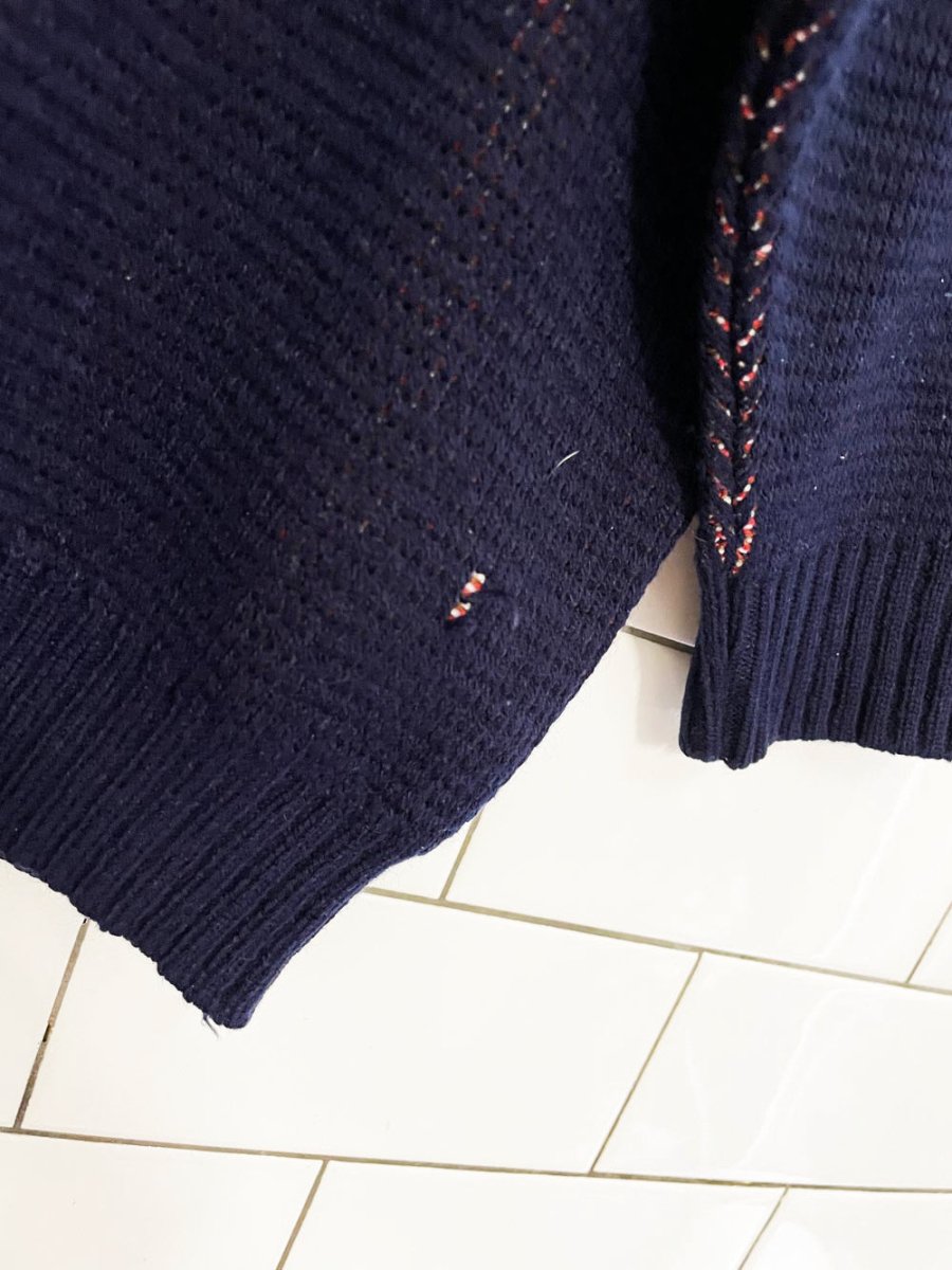 vintage white ducks + hearts knit sweater - good market thrift store