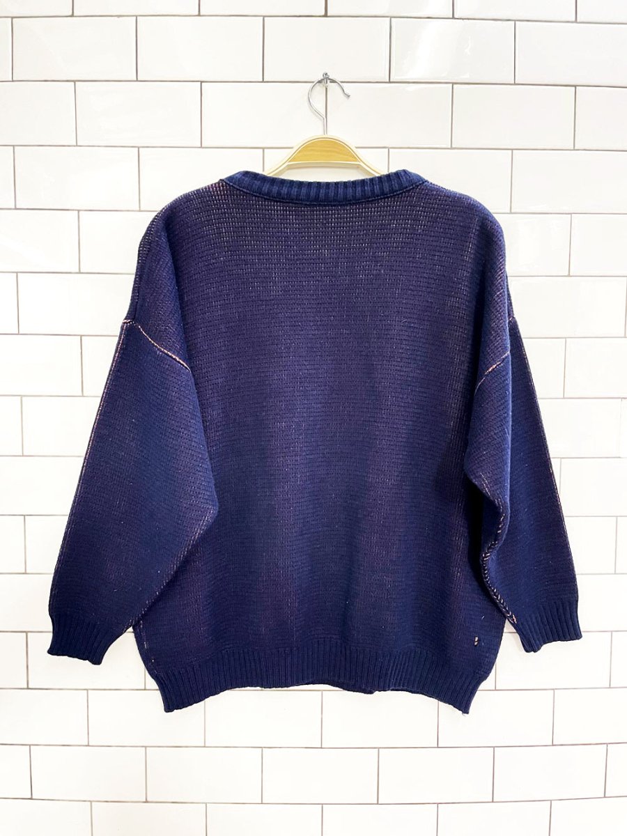 vintage white ducks + hearts knit sweater - good market thrift store