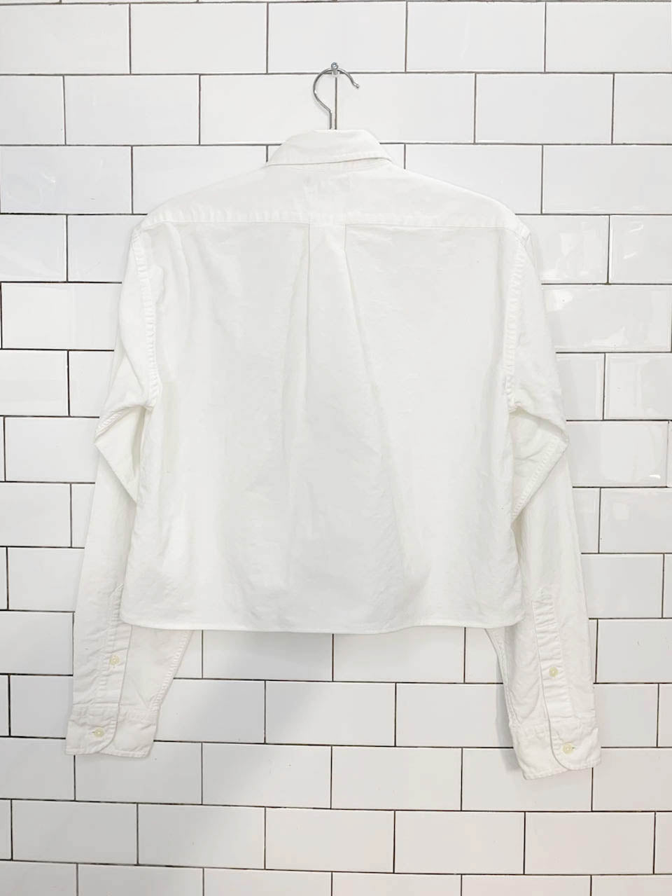 vintage 00s polo ralph lauren cropped full button shirt | rework