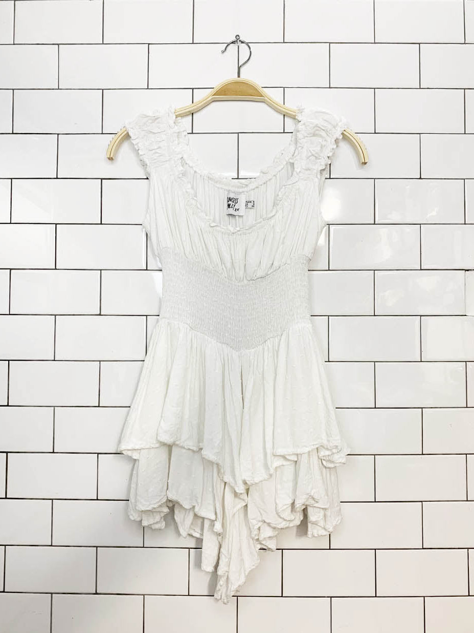 princess polly love galore tiered off shoulder romper