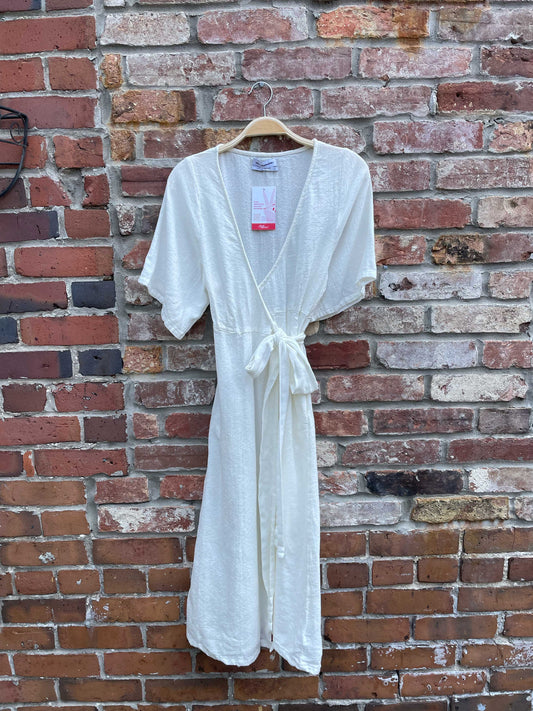 urban outfitters light cotton wrap midi dress