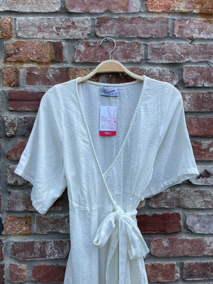 urban outfitters light cotton wrap midi dress