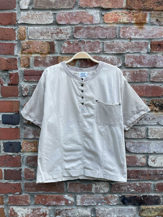 vintage 80s together crochet mesh pocket tee