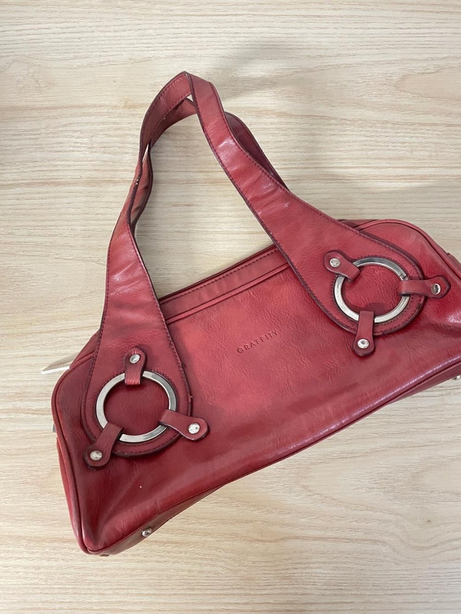 y2k graffity paris soft leather shoulder bag - good market thrift store