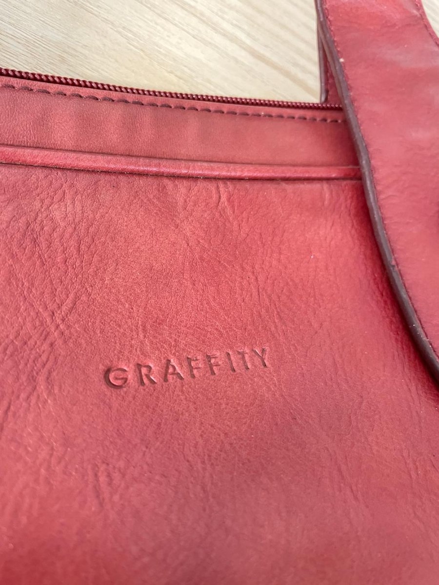 y2k graffity paris soft leather shoulder bag - good market thrift store