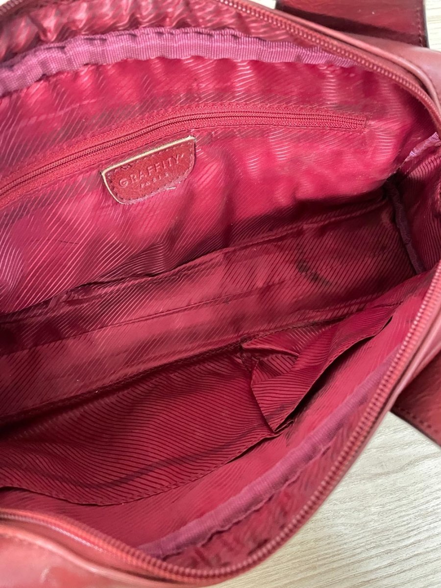 y2k graffity paris soft leather shoulder bag - good market thrift store