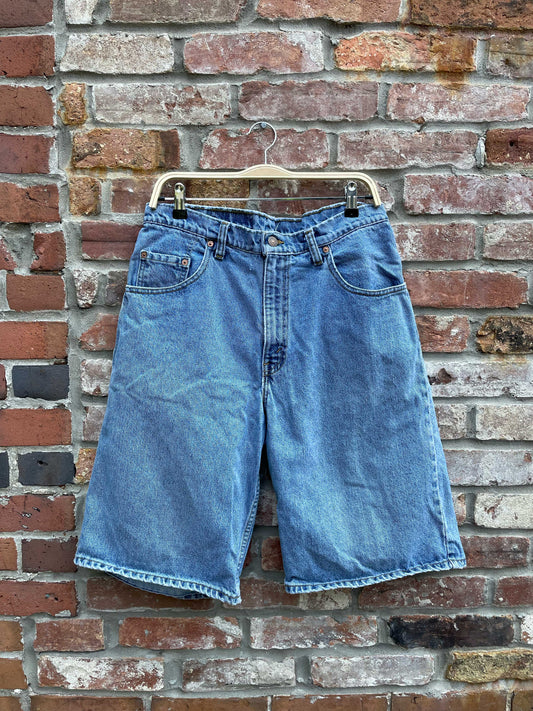 vintage 90s levi's 560 long baggy denim shorts