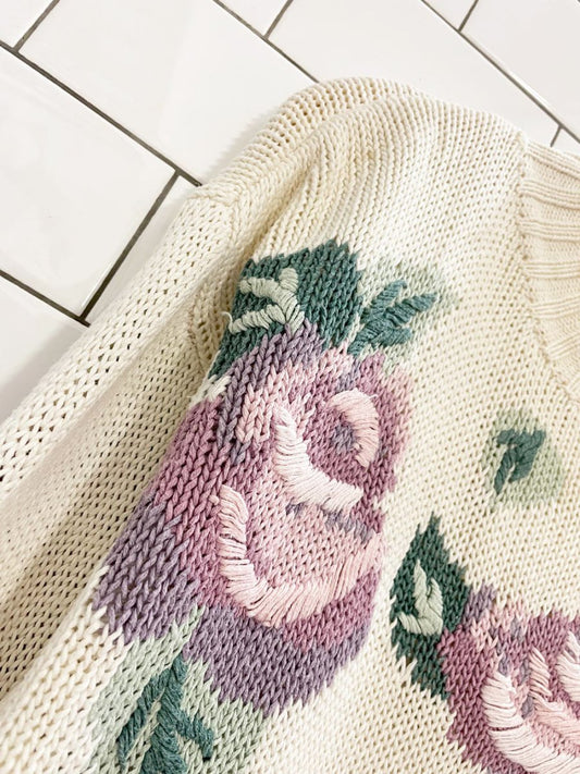 vintage 90s floral knit sweater - good market thrift store