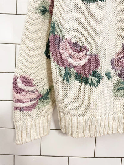vintage 90s floral knit sweater - good market thrift store