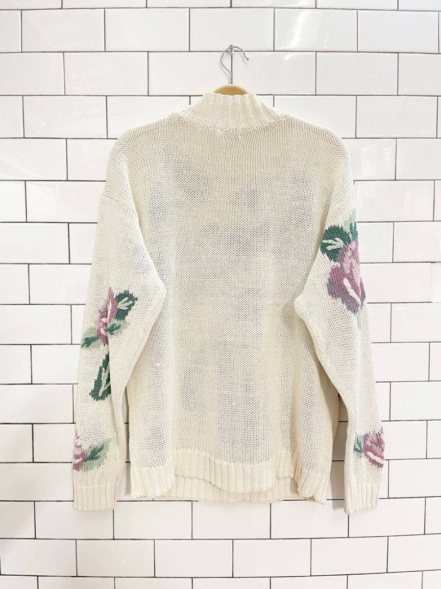 vintage 90s floral knit sweater - good market thrift store