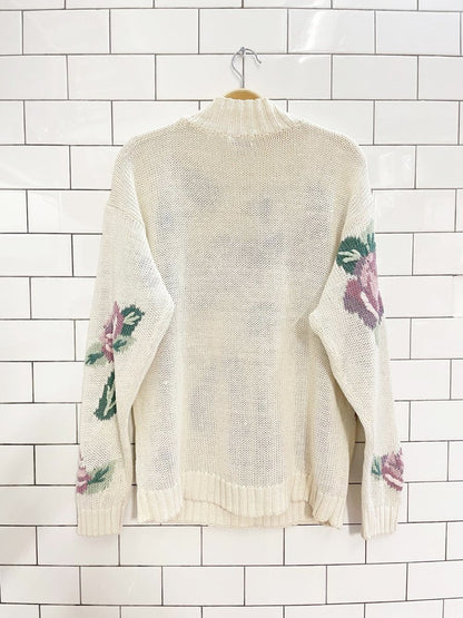 vintage 90s floral knit sweater - good market thrift store