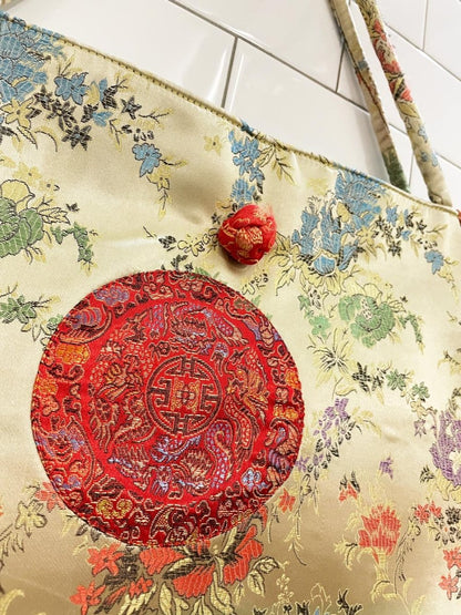 y2k chinese satin tote bag - good market thrift store