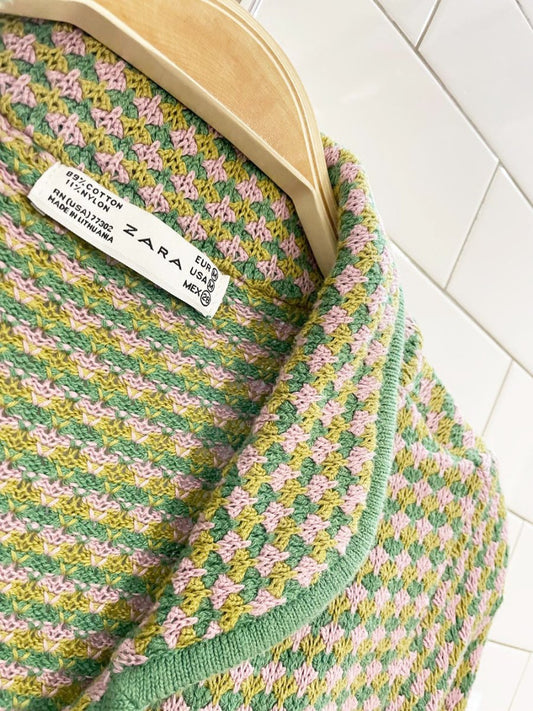 y2k zara retro 'missoni' knit cardigan - good market thrift store