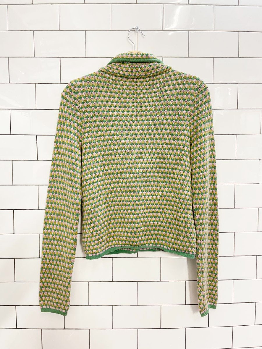 y2k zara retro 'missoni' knit cardigan - good market thrift store