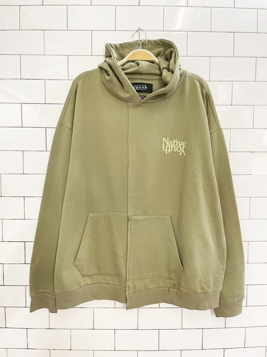 UO x native youth piers asymmetrical fleece hoodie - good market thrift store