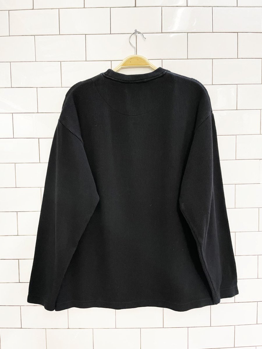 y2k northern elements big chest stripe ribbed sweatshirt - good market thrift store