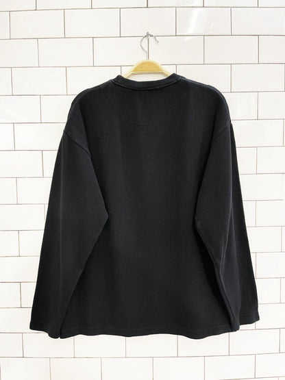 y2k northern elements big chest stripe ribbed sweatshirt - good market thrift store