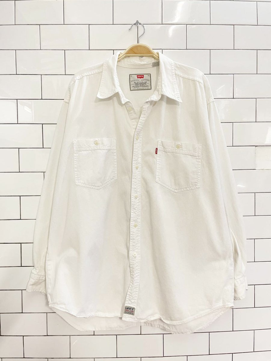 vintage 80s levi's red tab white cotton shirt - good market thrift store