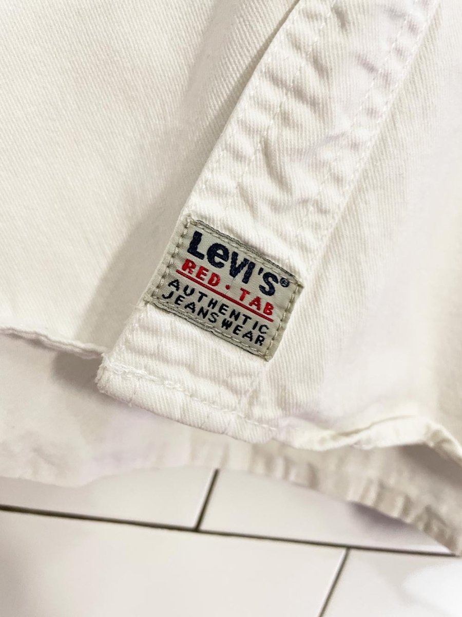 vintage 80s levi's red tab white cotton shirt - good market thrift store