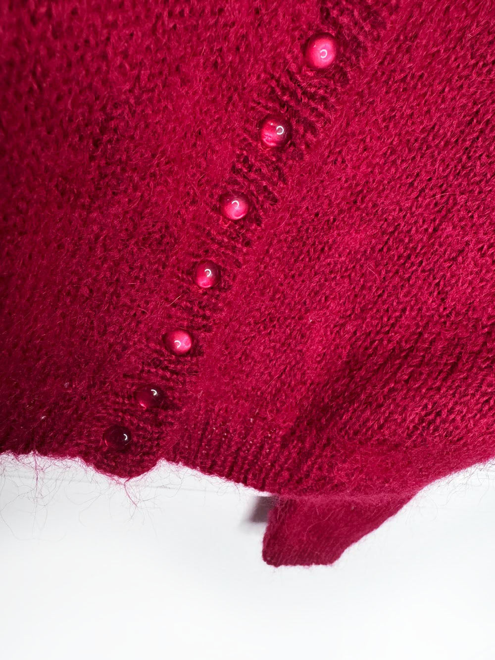 vintage 90s b moss mohair-blend cropped knit cardigan