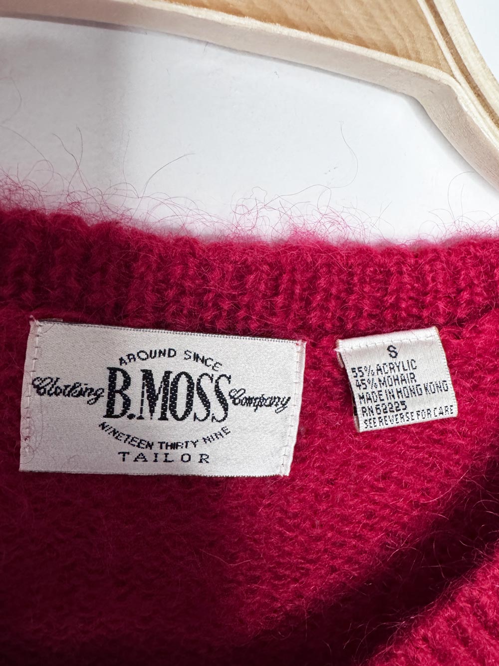 vintage 90s b moss mohair-blend cropped knit cardigan