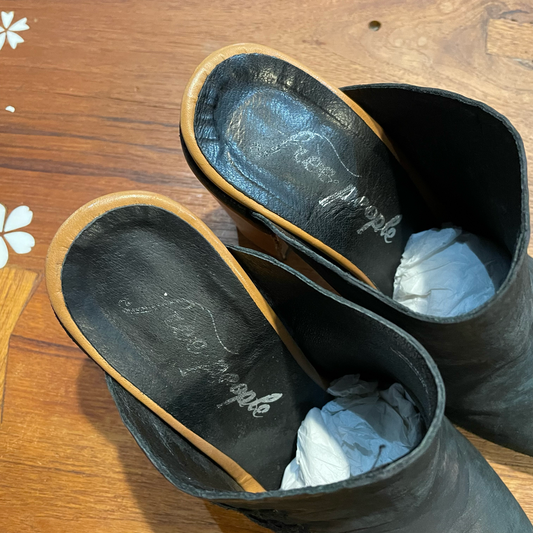 free people leather stateside mules - size 38