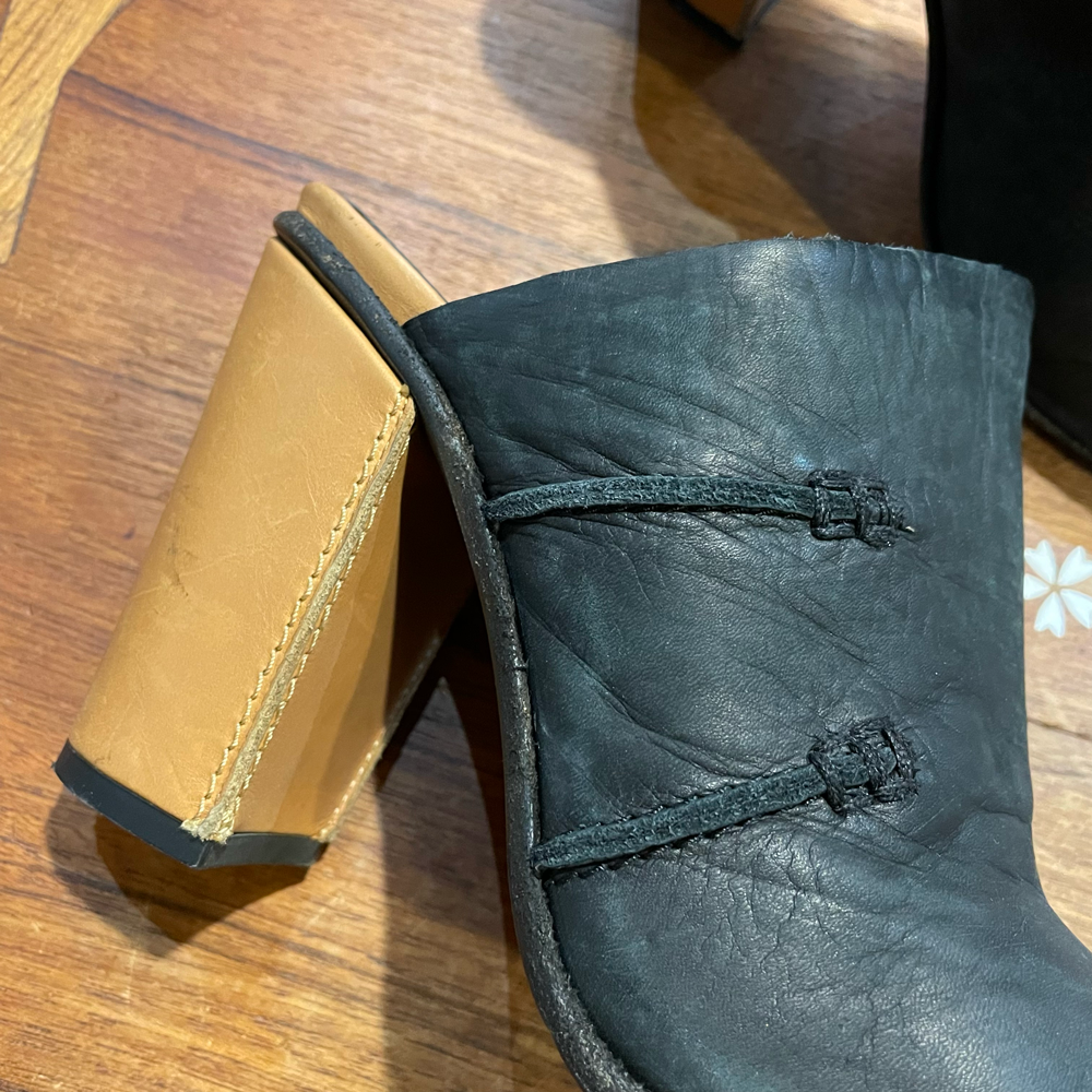 free people leather stateside mules - size 38