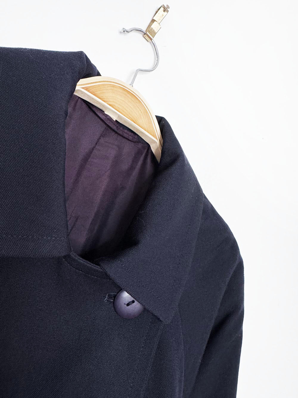 vintage 100% wool cape back belted trench coat