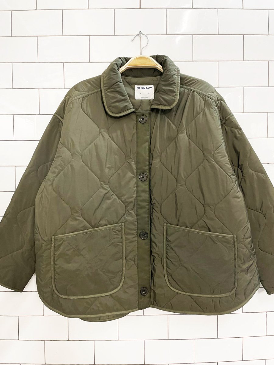 old navy wavy quilted boxy liner coat - good market thrift store