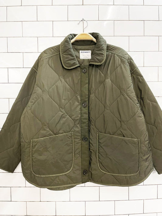 old navy wavy quilted boxy liner coat - good market thrift store