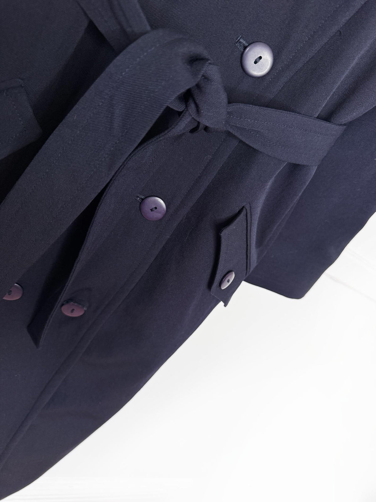 vintage 100% wool cape back belted trench coat