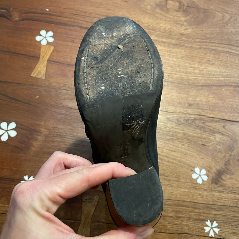 free people leather stateside mules - size 38