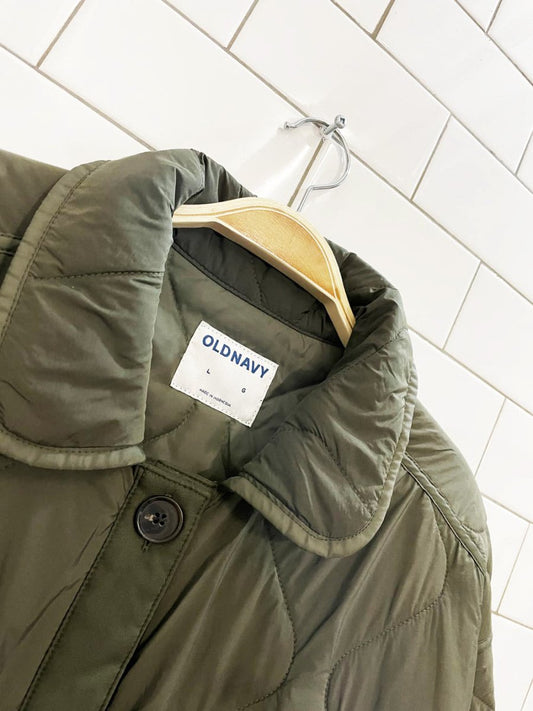 old navy wavy quilted boxy liner coat - good market thrift store