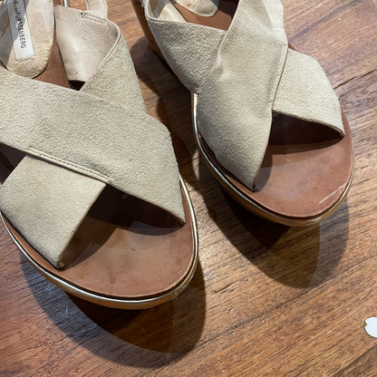 diane von furstenberg suede platform sandal - size 8.5