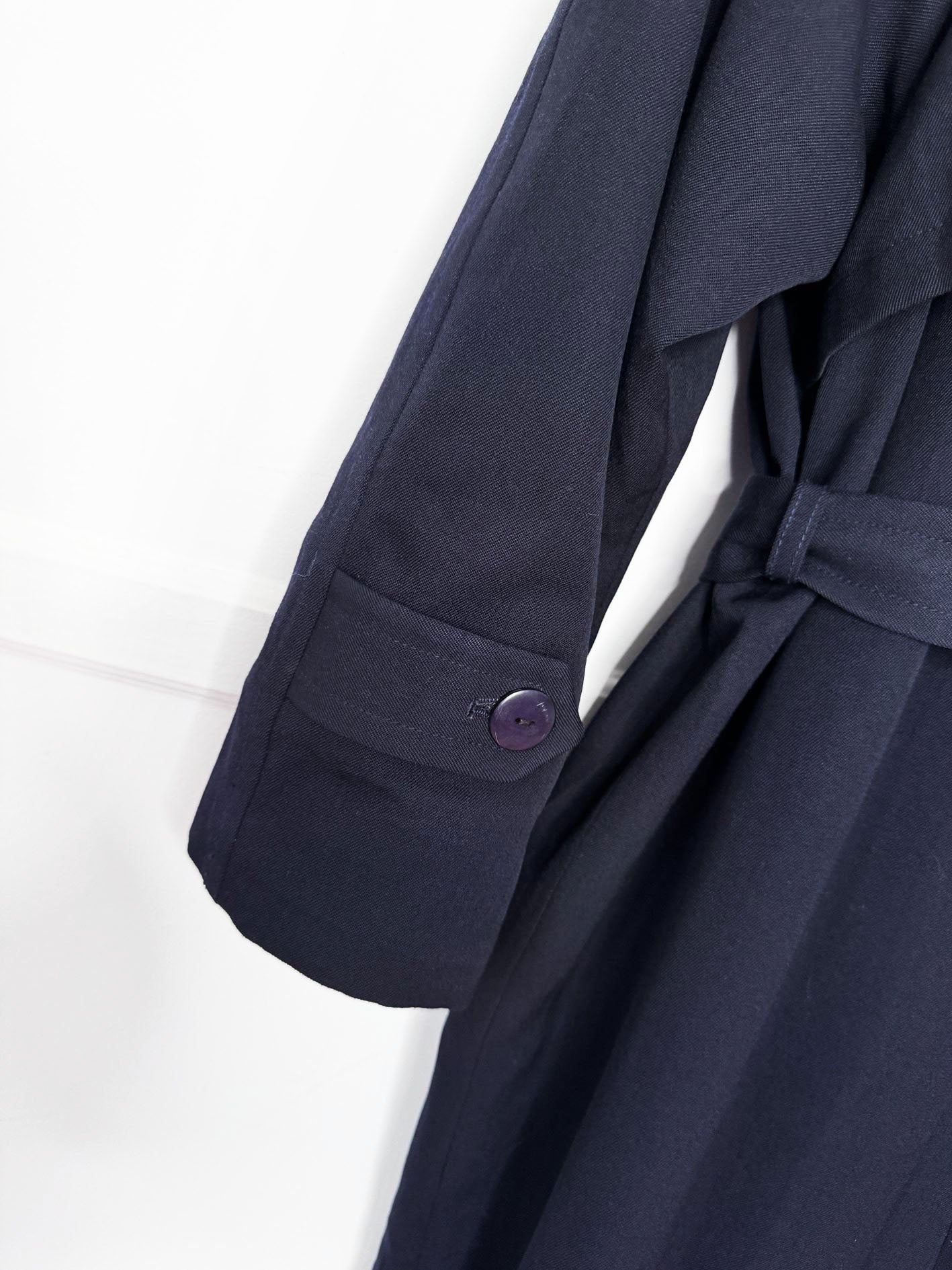 vintage 100% wool cape back belted trench coat