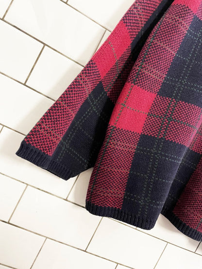 vintage 00s tabi check cotton - knit sweater - good market thrift store