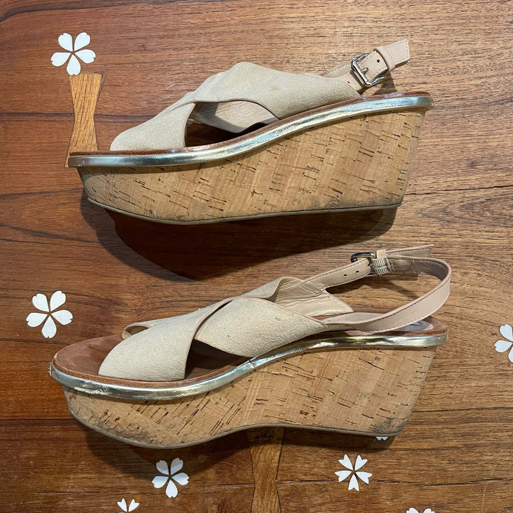 diane von furstenberg suede platform sandal - size 8.5