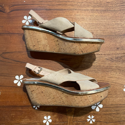 diane von furstenberg suede platform sandal - size 8.5