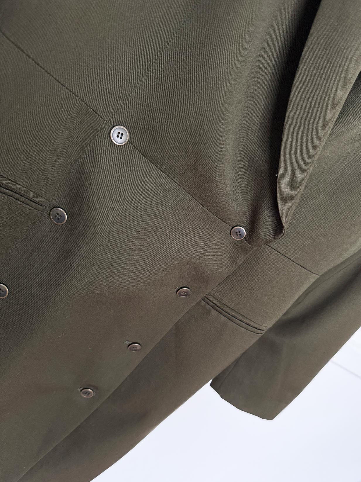 vintage 90s tahari suede collar 100% wool double breasted trench coat