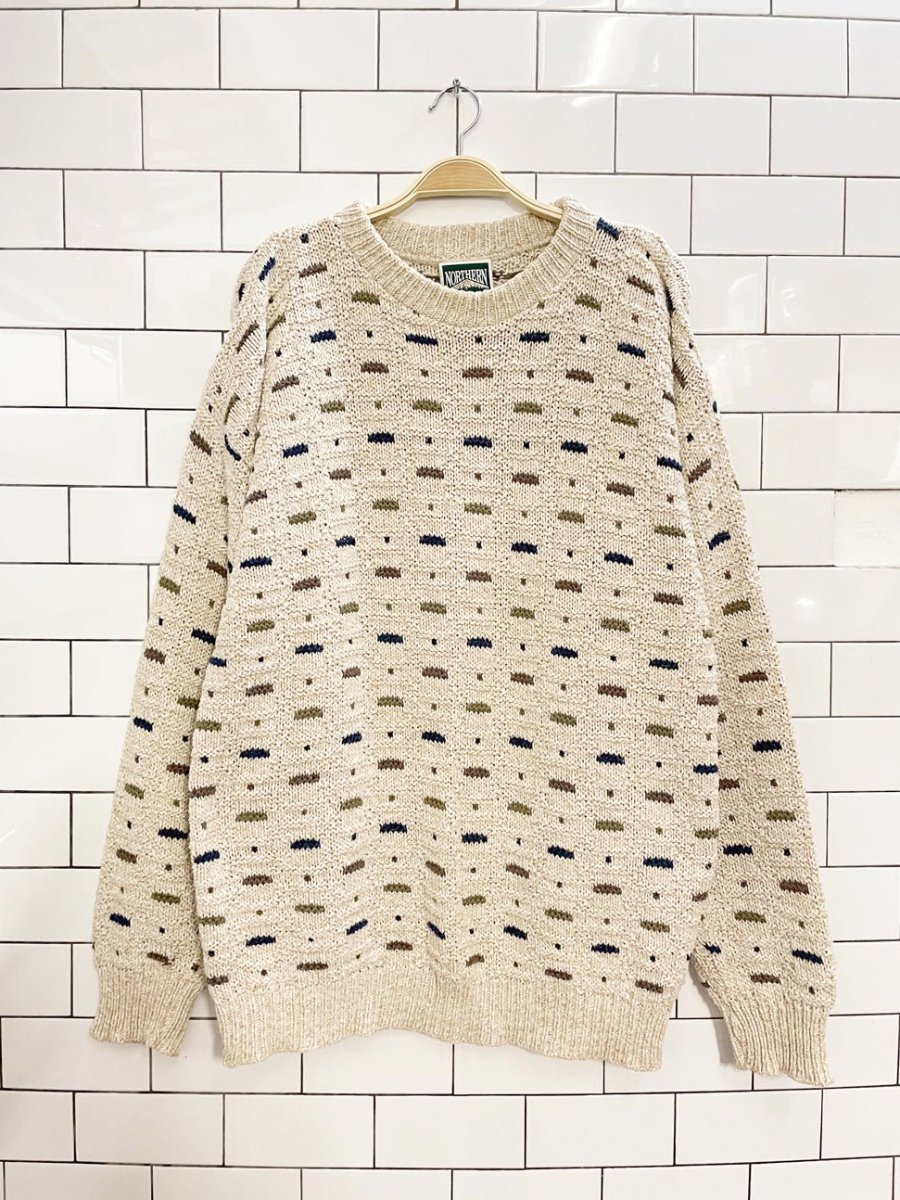 vintage northern elements chunky knit dad sweater - good market thrift store