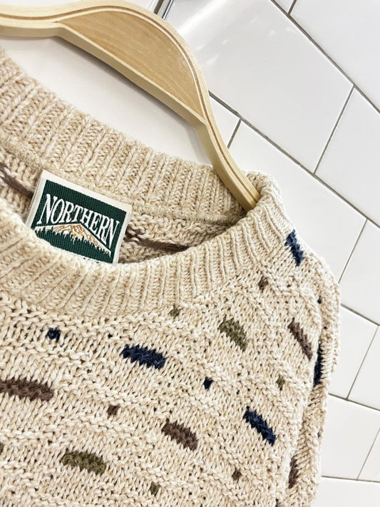 vintage northern elements chunky knit dad sweater - good market thrift store