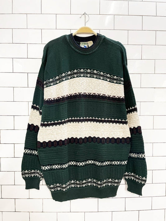 vintage 90s tt&co cottage knit dad sweater - good market thrift store