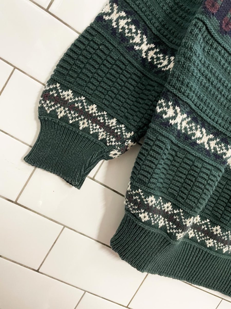 vintage 90s tt&co cottage knit dad sweater - good market thrift store