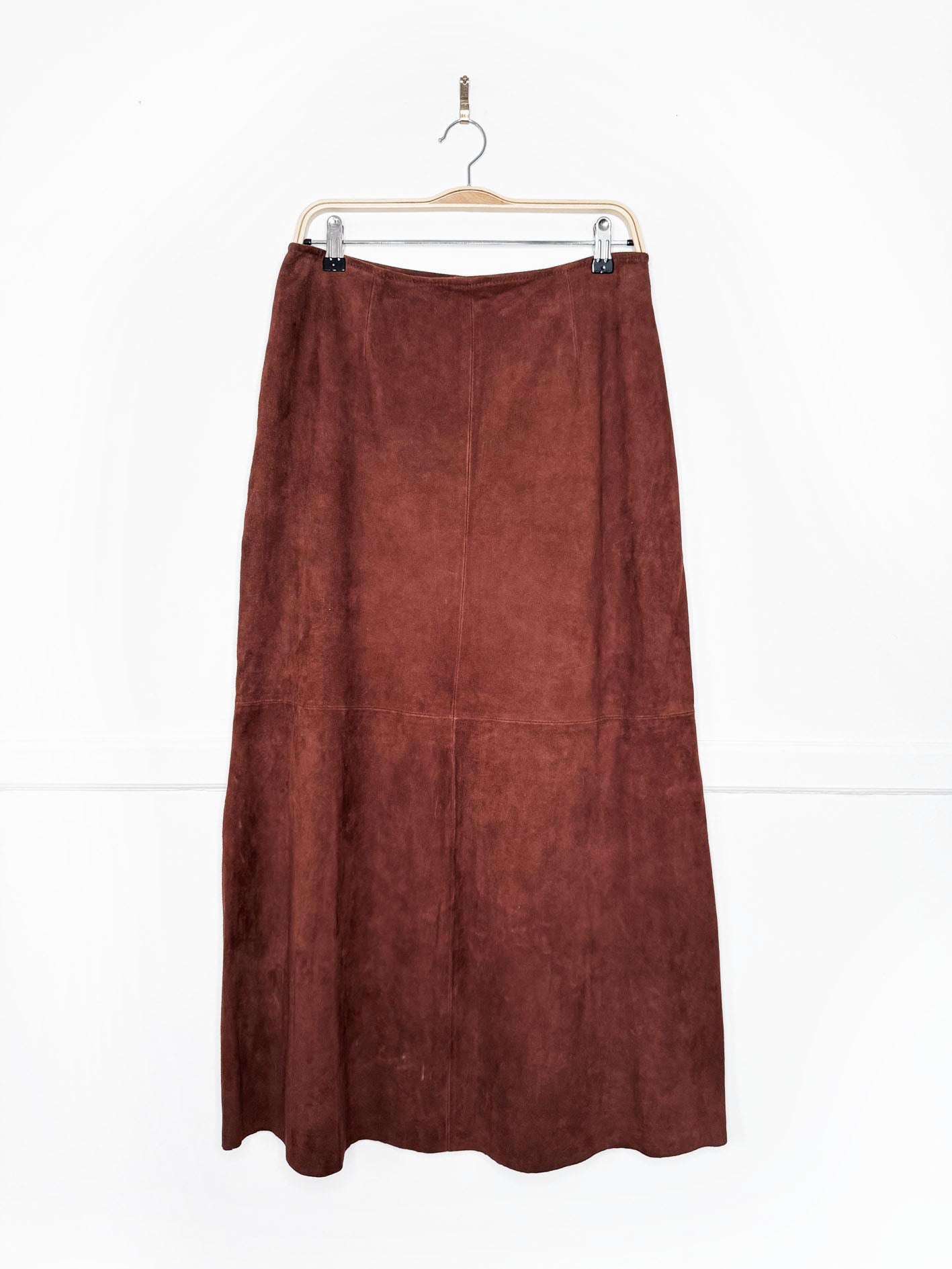 vintage 00s danier lamb suede maxi skirt | leather