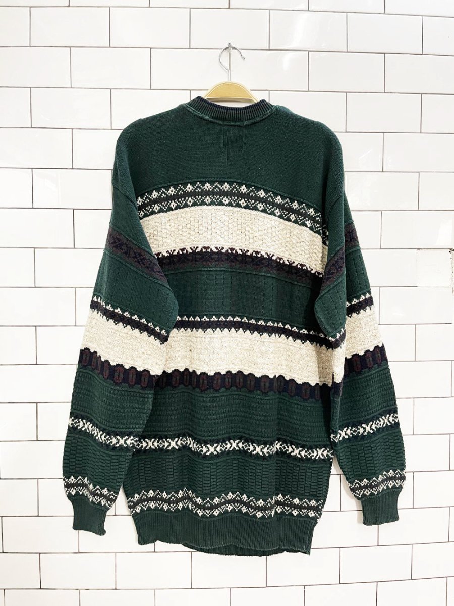 vintage 90s tt&co cottage knit dad sweater - good market thrift store