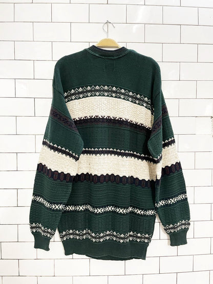 vintage 90s tt&co cottage knit dad sweater - good market thrift store