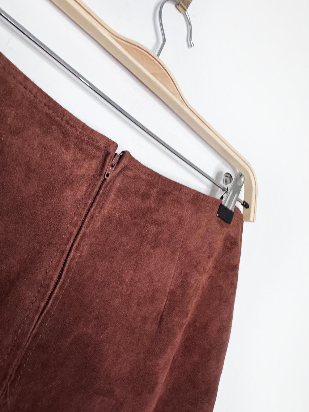 vintage 00s danier lamb suede maxi skirt | leather
