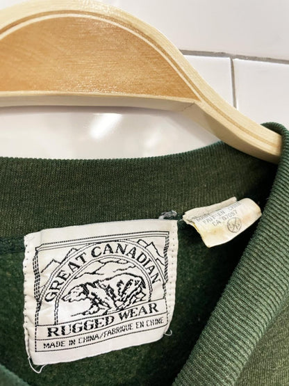 vintage 90s great canadian rugged wear embroidered grizzly sweatshirt - good market thrift store