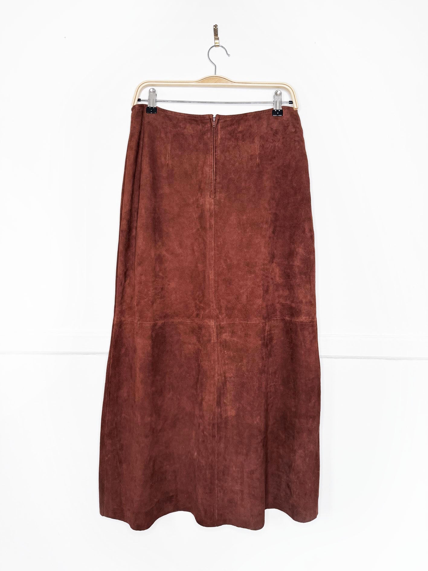 vintage 00s danier lamb suede maxi skirt | leather