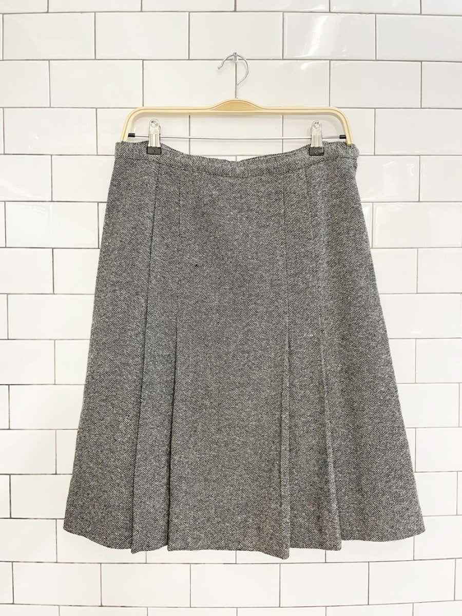 vintage wool tweed pleated mini skirt - good market thrift store